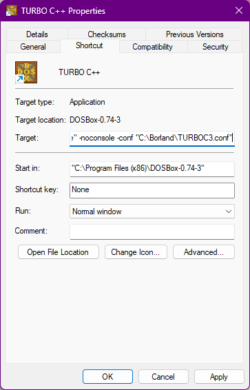 DOSBox - TurboC++